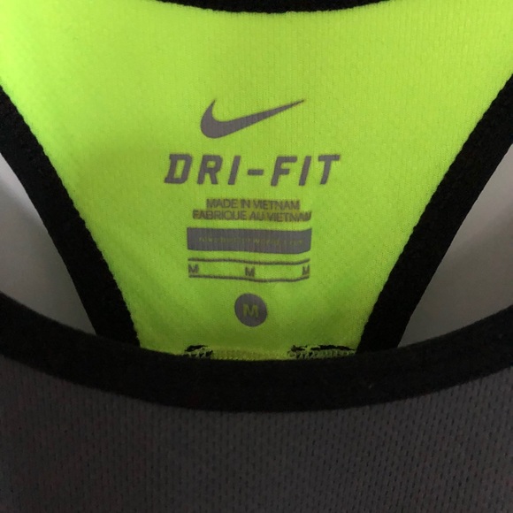 Nike grey drifit tank with green detailing - Picture 3 of 3